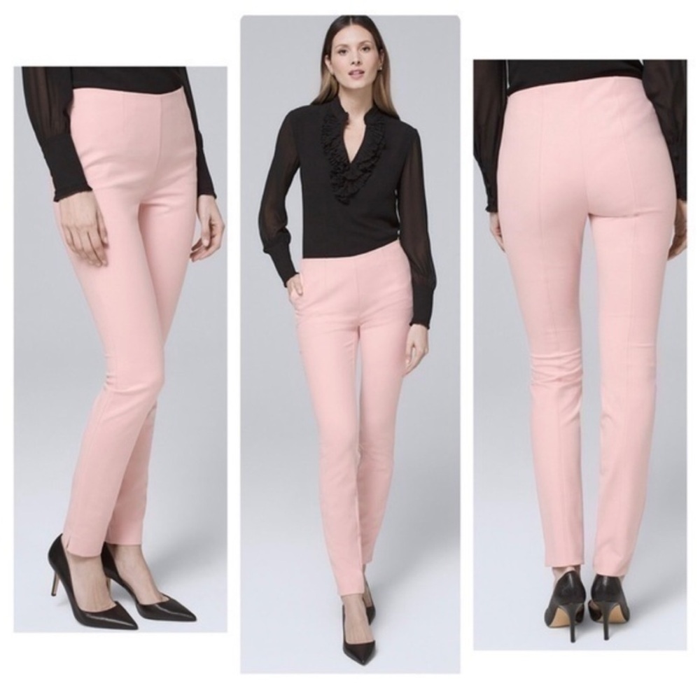 White House Black Market Goddess Pink Comfort Stretch Skinny Pants 10